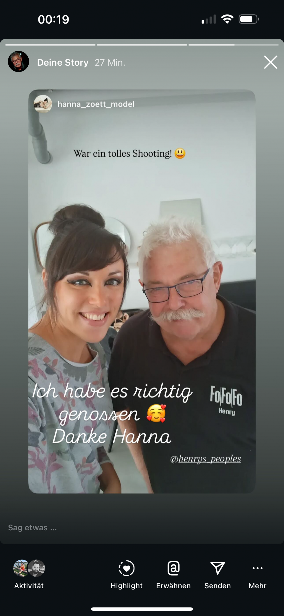 Hanna und Henry nach dem Shooting